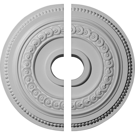 Ekena Millwork Oldham Ceiling Medallion, Two Piece (Fits Canopies up to 8 5/8"), 18"OD x 3 3/8"ID x 7/8"P CM18OL12